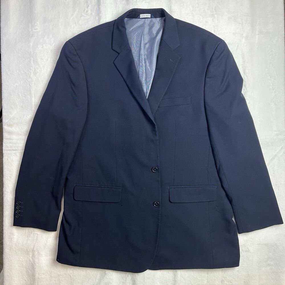 Men's Croft and Barrow Navy Blazer Classic Fit Size L 48